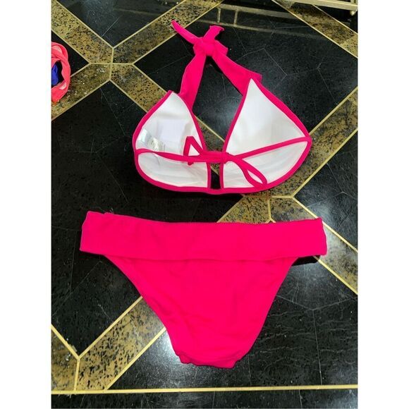 Lascana Hot Pink Barbie Pink Bikini Molded Cups Size X Small - Picture 2 of 3